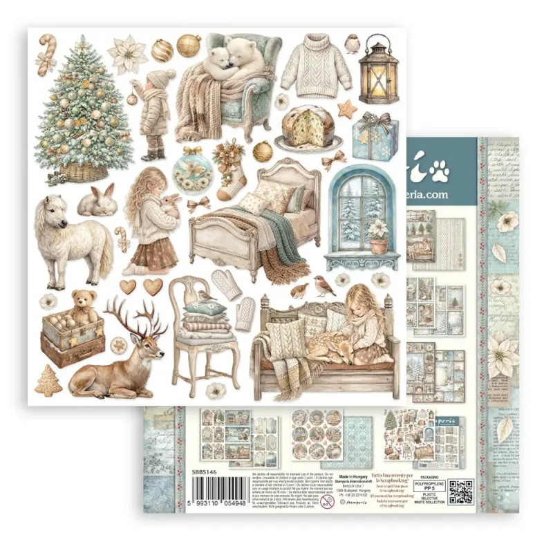Stamperia White Christmas Paper Pad 8 × 8