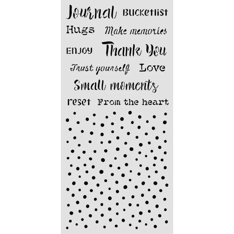Stamperia – Cozy Family Thick Stencil Writings and Dots 12 × 25 cm