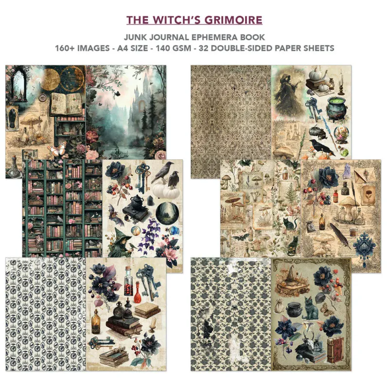 Ciao Bella – The Witch’s Grimoire Junk Journal & Ephemera Book A4