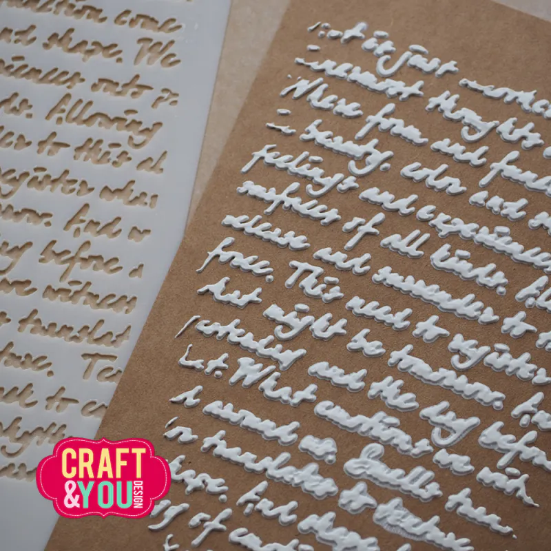 Craft & You Design – Handwritten Tekst A6 Stencil
