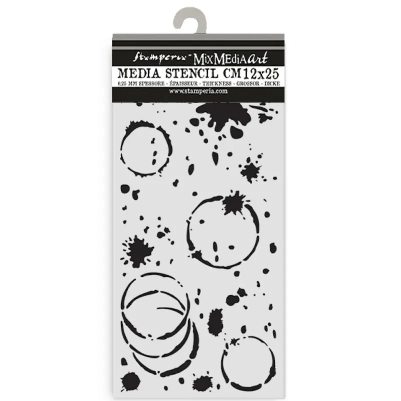 Stamperia – Secret Diary Ink Splatter Thick Stencil 12x25cm