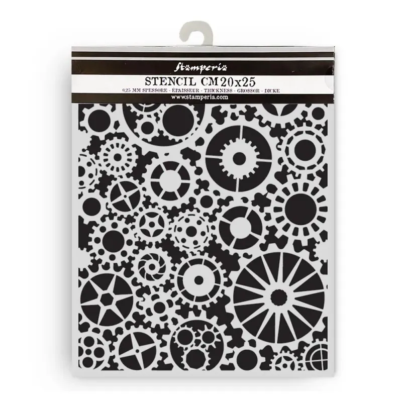  Stamperia – Voyages Fantastique Stencil Gears Pattern 20 × 25 cm