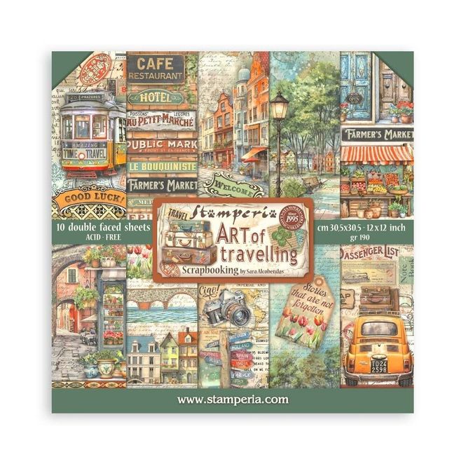 Hovedbilde Stamperia Art Of Traveling Double Face 12x12