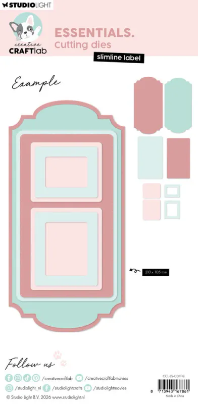 Creative Craftlab Essentials – Slimline Label dies (CCL-ES-CD1118)