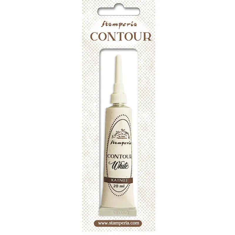 Stamperia Create Happiness Contour Liner Hvit 20 ml