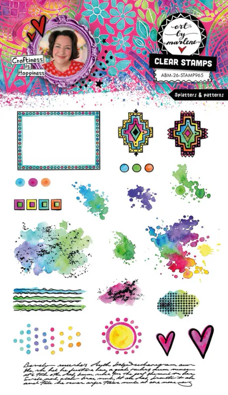 Art By Marlene – Splatters & Patterns Clear Stamp