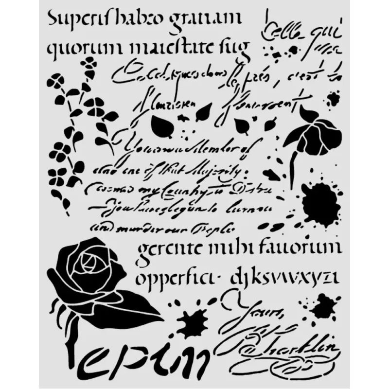 Stamperia – Flowers and Poems Thick Stencil Latin Inspirations 20 × 25 cm