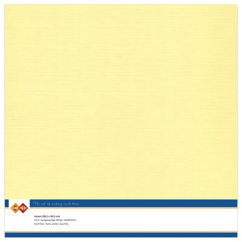 Linen Cardstock – Light Yellow (30,5 × 30,5 cm, 10 stk)