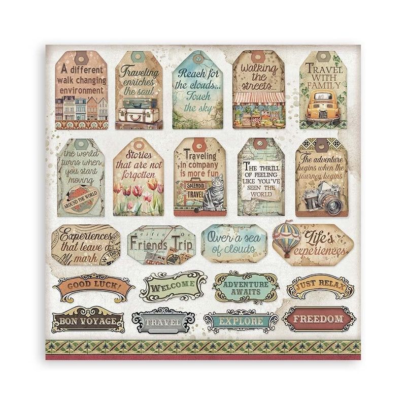 Stamperia Art Of Traveling Double Face 12x12