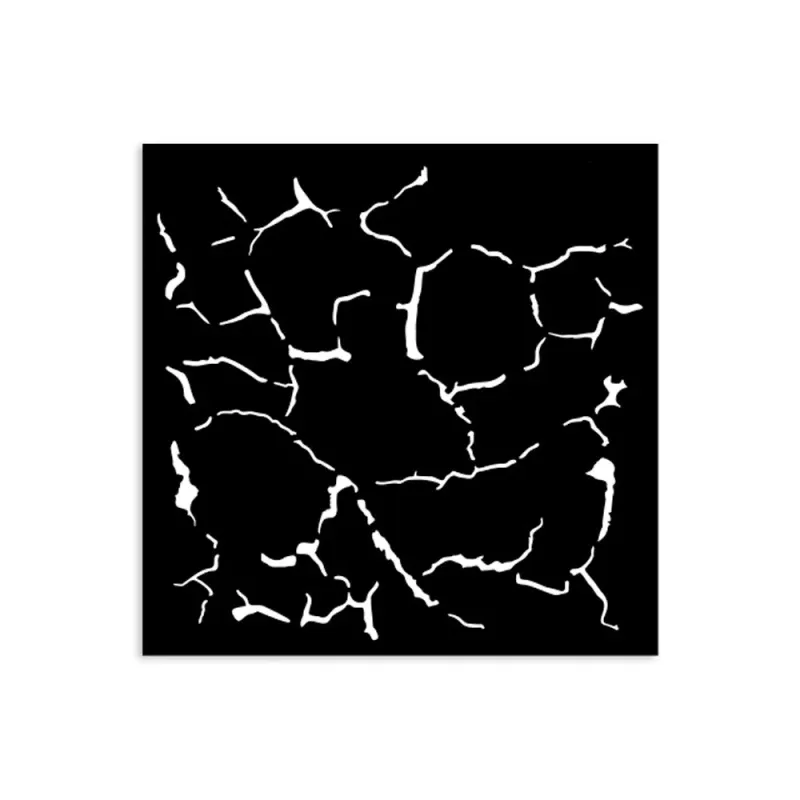 Stamperia Thick Stencil – Silent Sea Crackle Pattern 12x12 cm