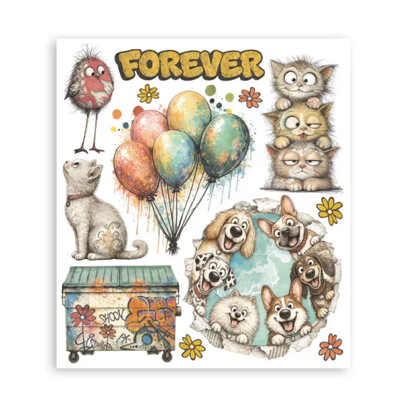 Stamperia – Furry Friends 2 Rub-On – 6 ark 