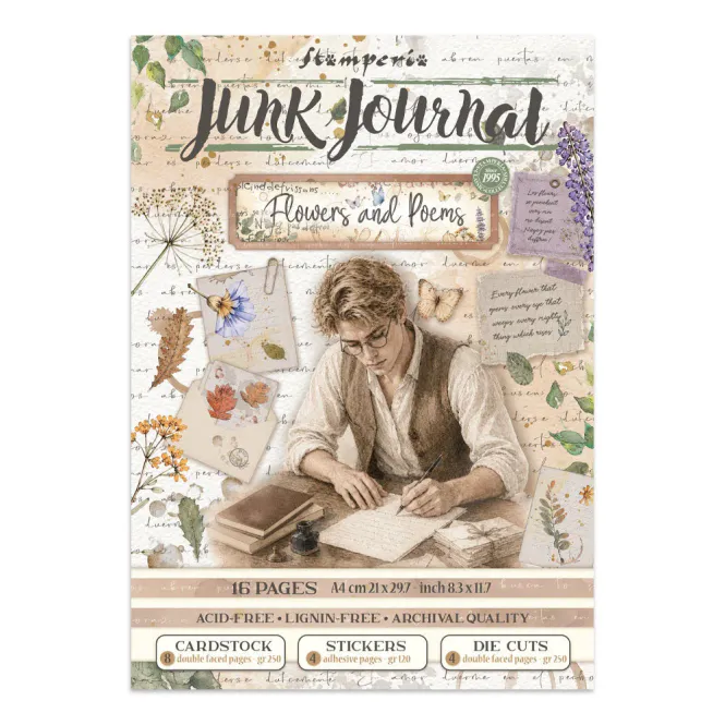 Hovedbilde Stamperia – Flowers and Poems Junk Journal ...
