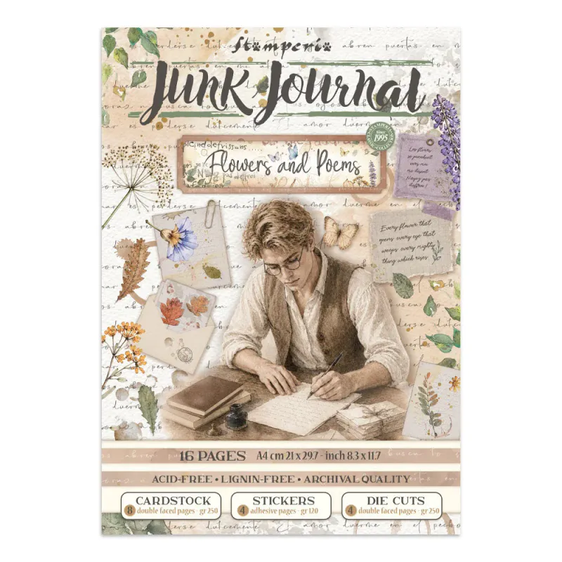 Stamperia – Flowers and Poems Junk Journal – Stickers, Backgrounds & Cut Outs