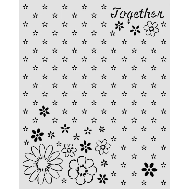 Stamperia – Cozy Family Thick Stencil Together Pattern 20 × 25 cm