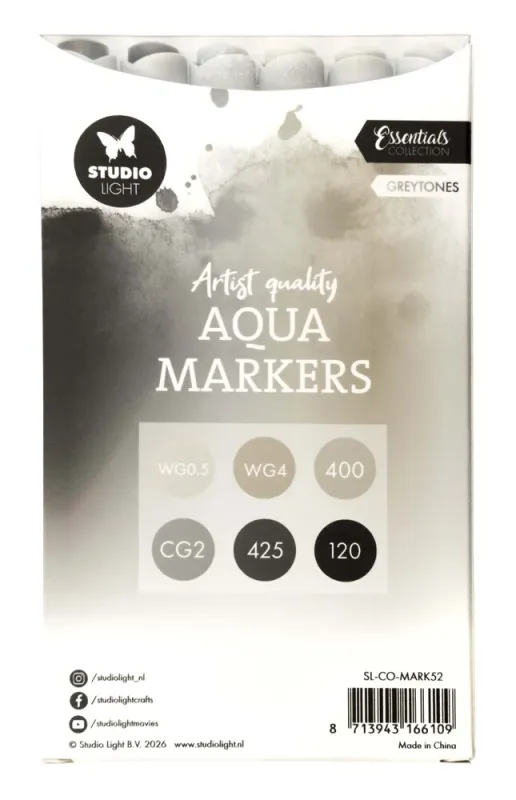 Studio Light – Aqua Markers Greytones (SL-CO-MARK52)