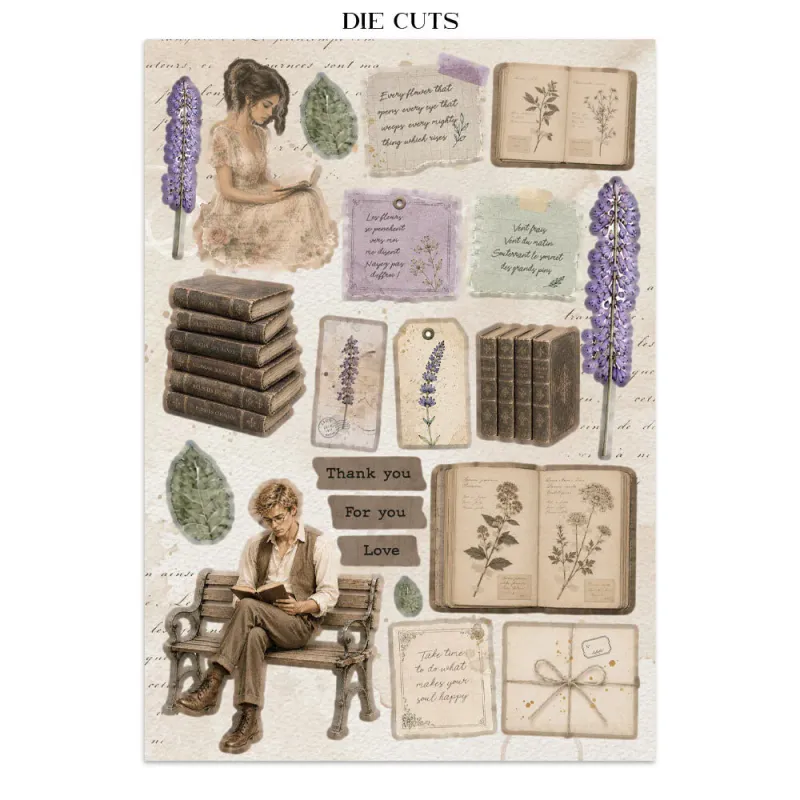 Stamperia – Flowers and Poems Junk Journal – Stickers, Backgrounds & Cut Outs