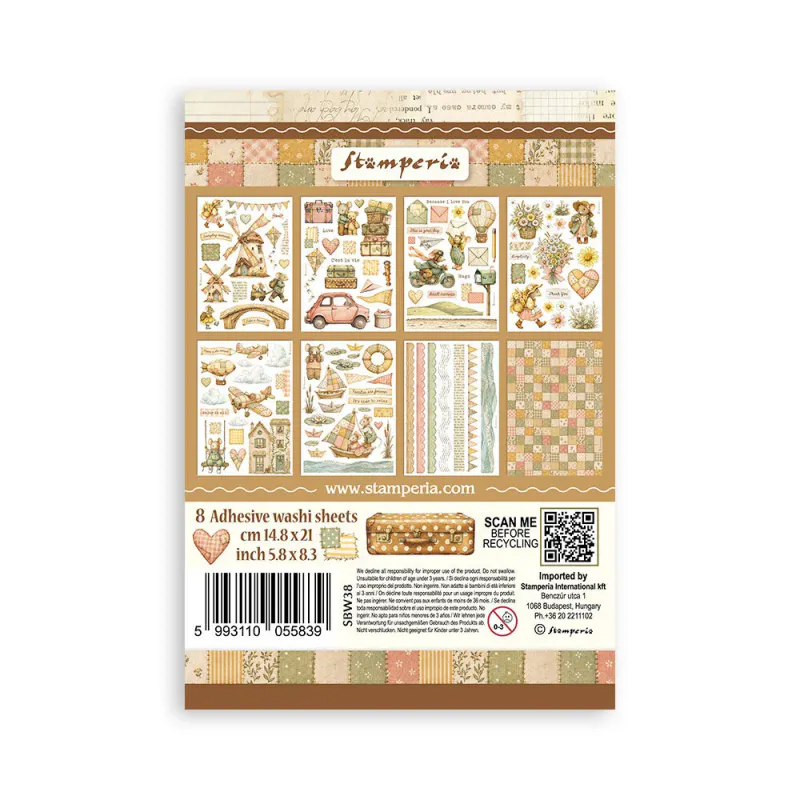 Stamperia – Cozy Family Washi Pad A5 – 8 ark
