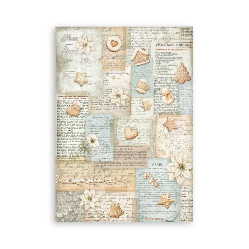 Stamperia – White Christmas A5 Washi Pad av Cristina Radovan (8 ark)