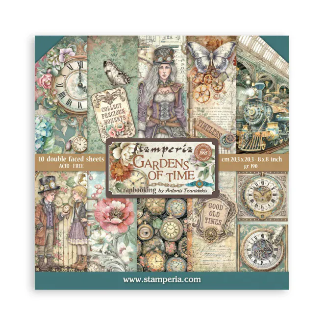 Hovedbilde Stamperia – Gardens of Time 8x8