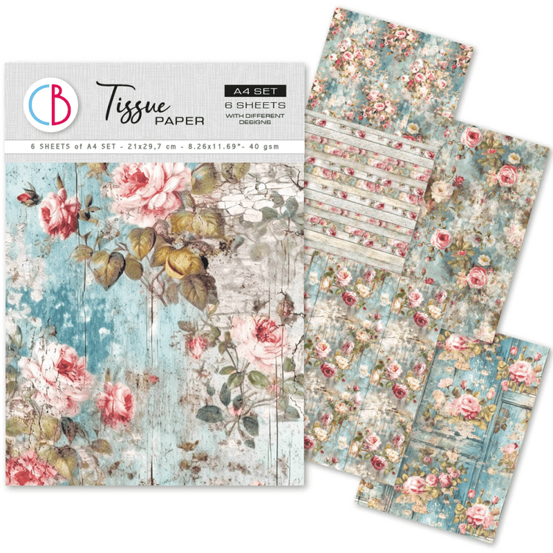 CB Tissue Paper A4 MIX – My Secret Garden (STR: A4 – 21 × 29,7 cm, 6 ark)