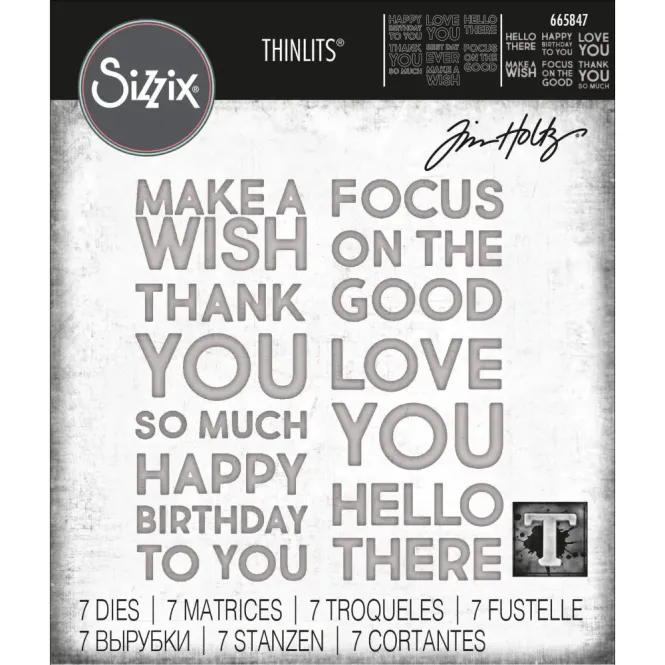 Hovedbilde Sizzix • Tim Holtz Thinlits Die Set Bold ...