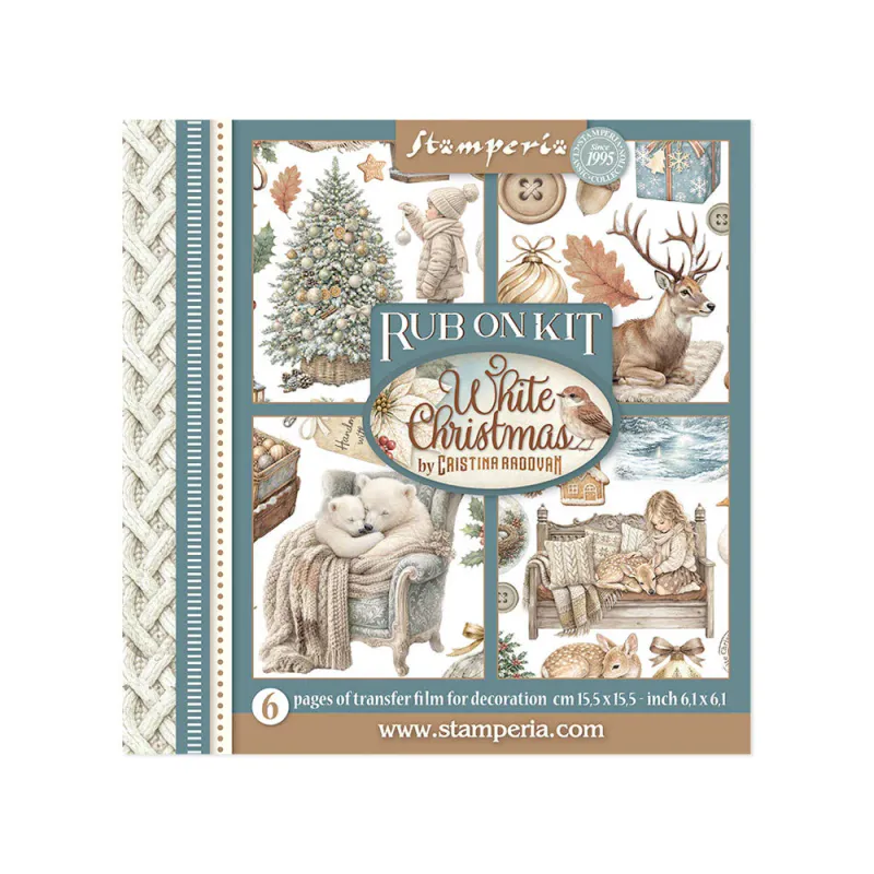 Stamperia – White Christmas Rub-On Kit (6 ark)