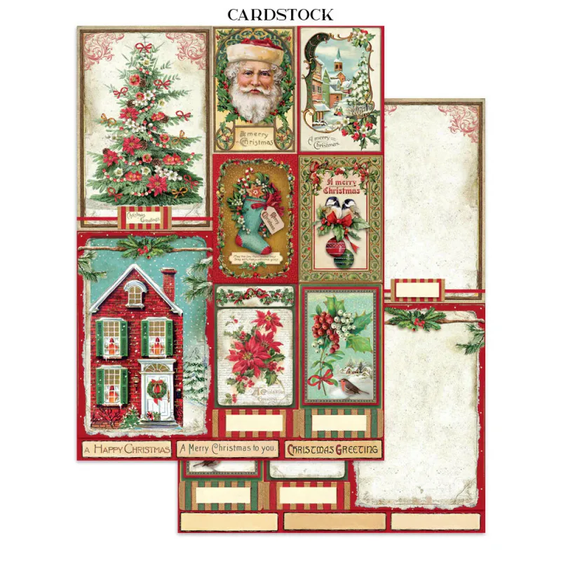 Stamperia – Classic Christmas Junk Journal – Stickers, Backgrounds & Cut Outs