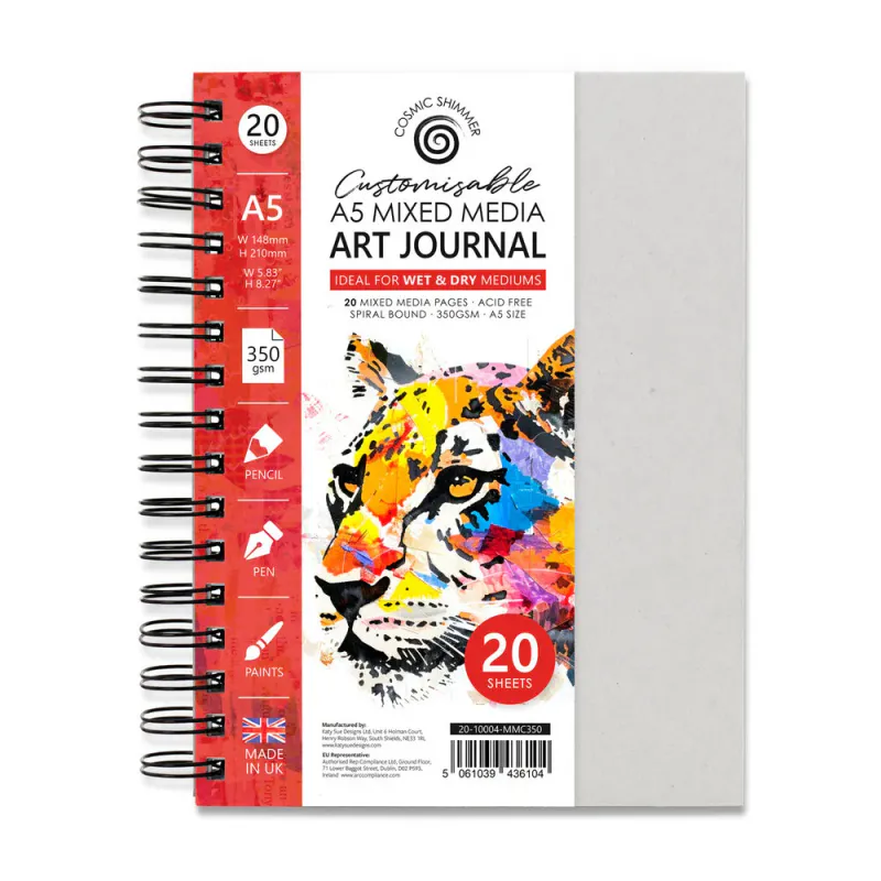 Cosmic Shimmer A5 Art Journal – Customisable Mixed Media 350gsm