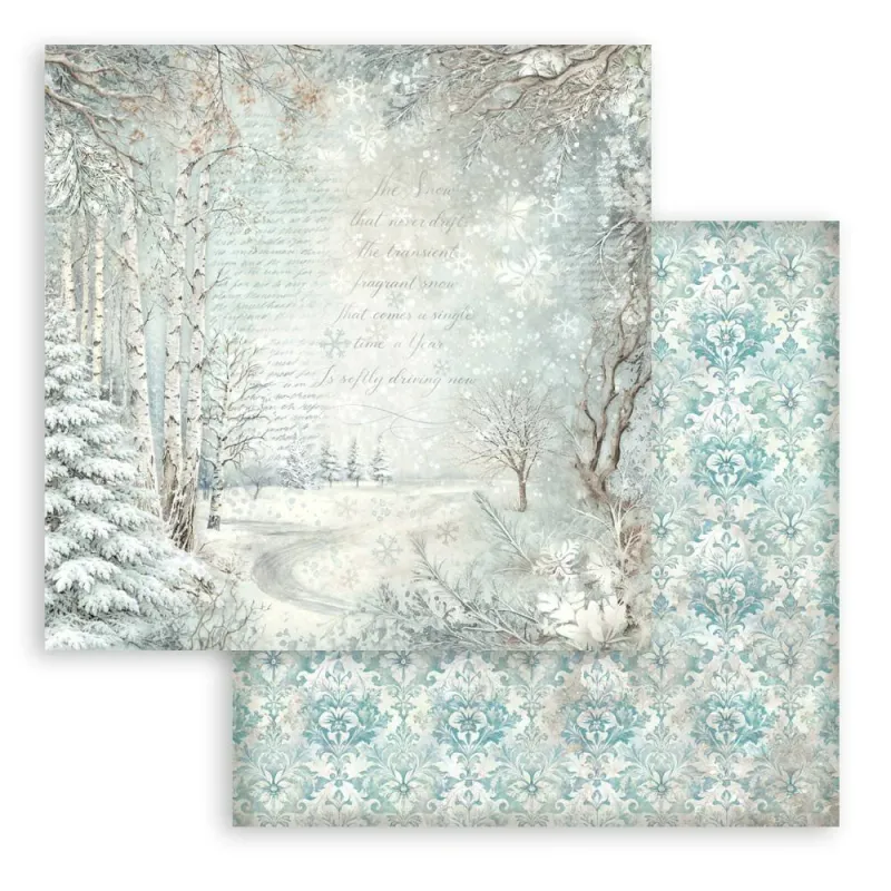 Stamperia White Christmas Maxi Backgrounds Selection Paper Pad 12 × 12