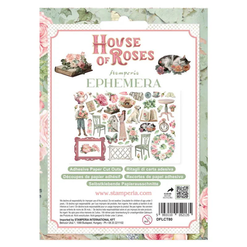 Stamperia House of Roses Ephemera – 46 pcs