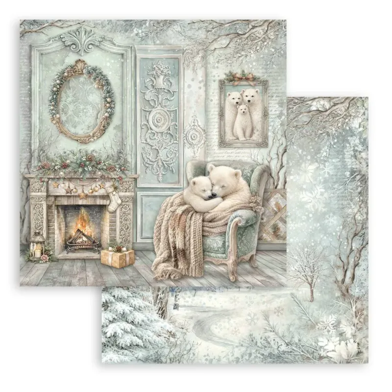 Stamperia White Christmas Paper Pad 8 × 8