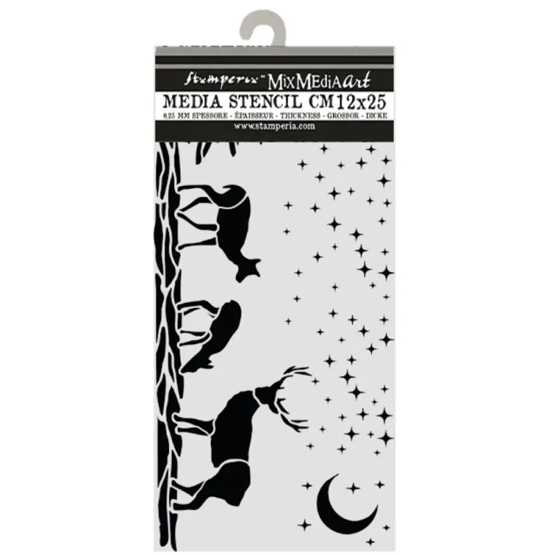 Stamperia Christmas Deers Thick Stencil 12 × 25 cm (KSTDL169)